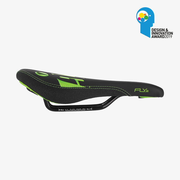 SDG Fly JR Steel Saddle - Black & Black, Bike Seat For Kids & Adults, One Size